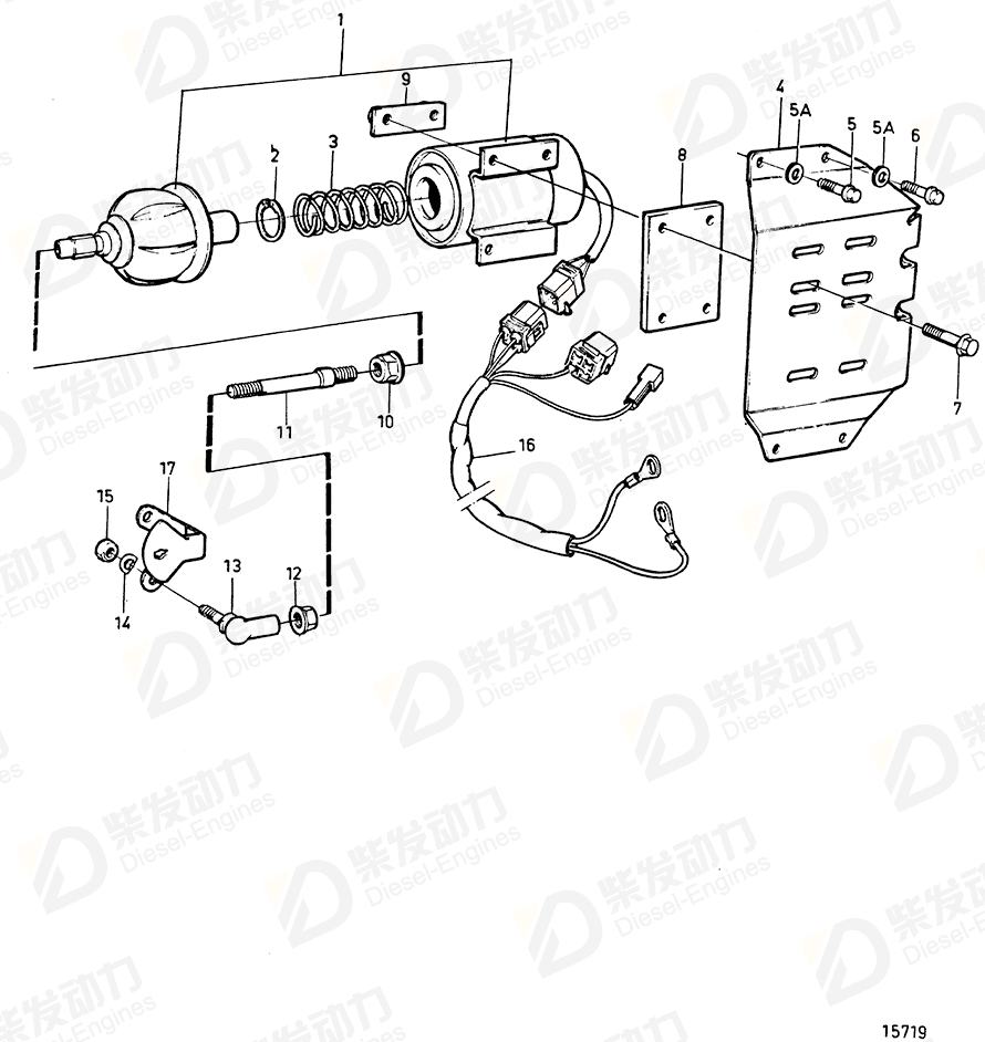 volvo penta Control solenoid kit 876789 Drawing volvo penta Control solenoid kit 876789 Drawing